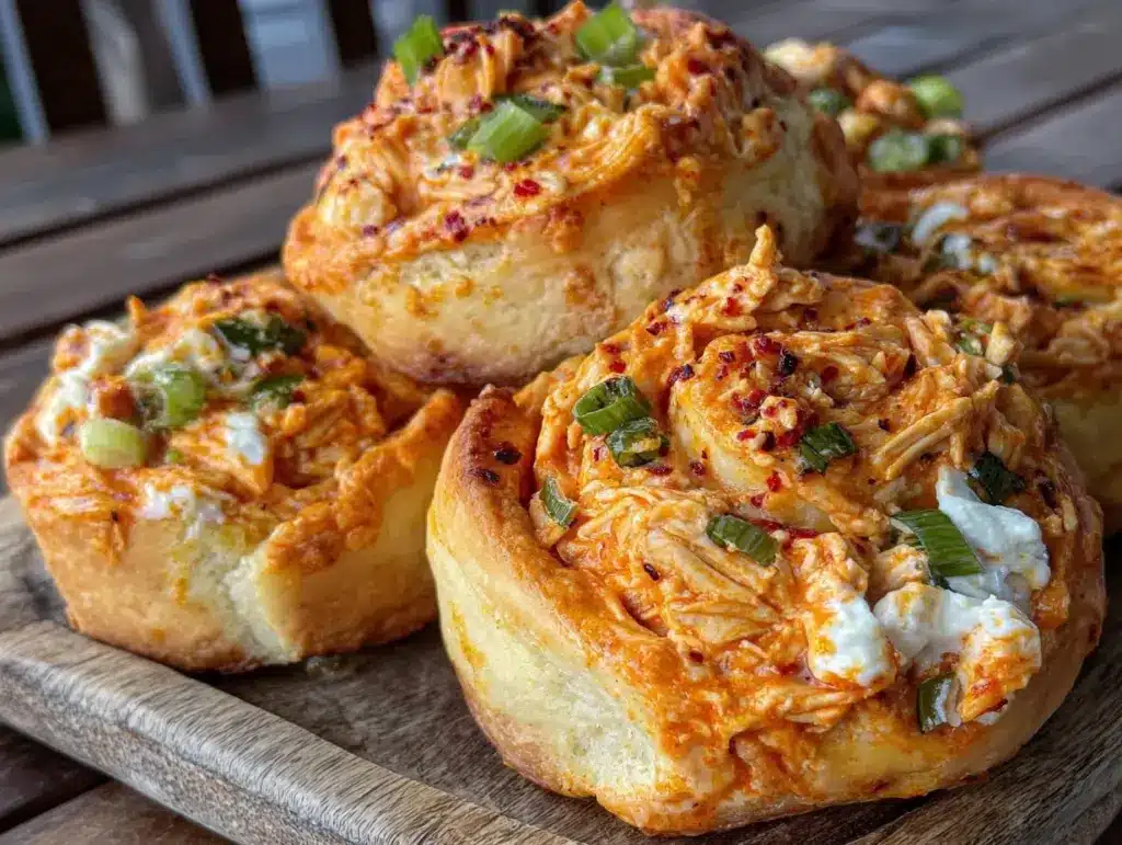 spicy buffalo chicken pinwheels - featured image