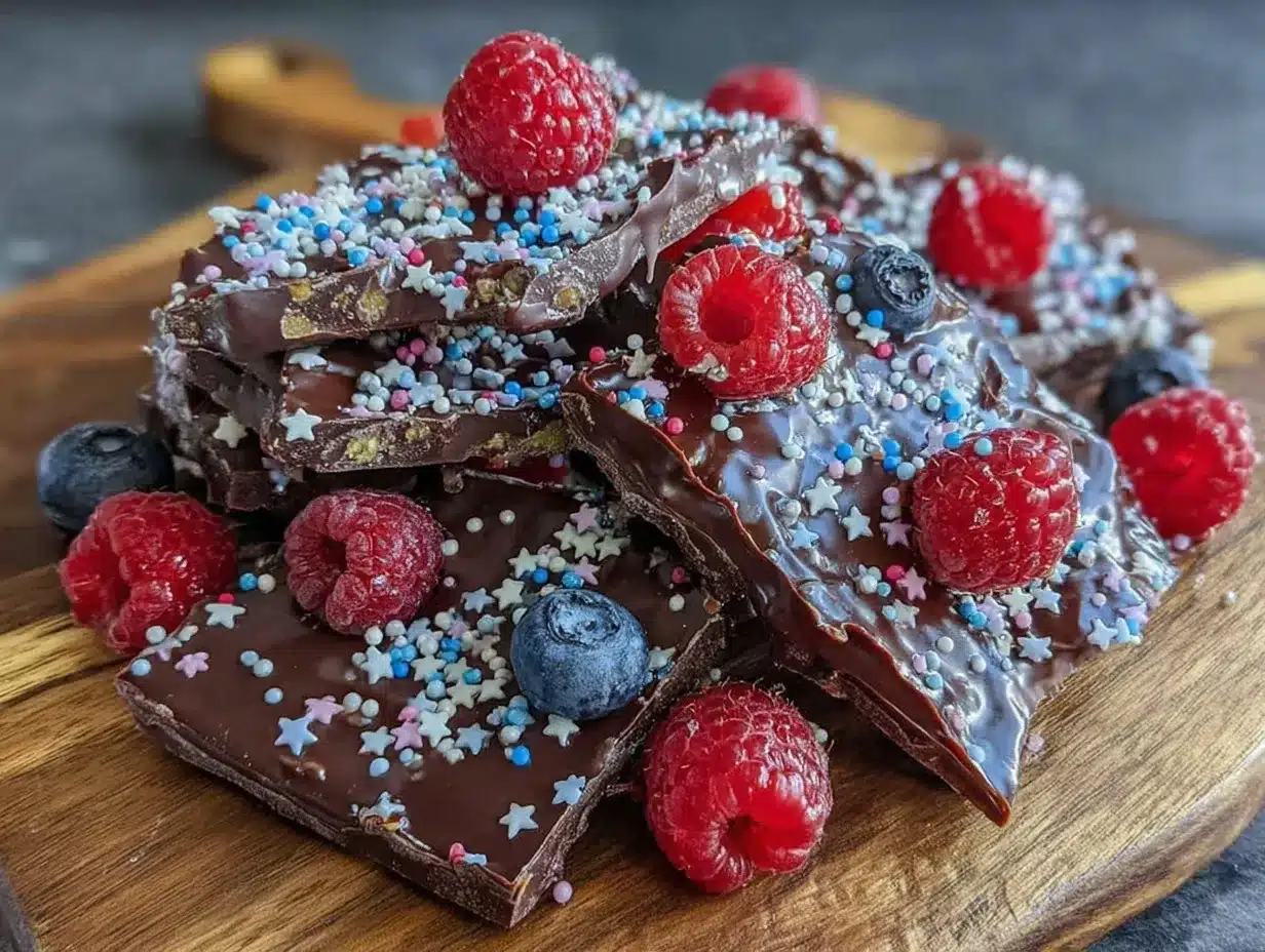 star-spangled chocolate bark preparation steps