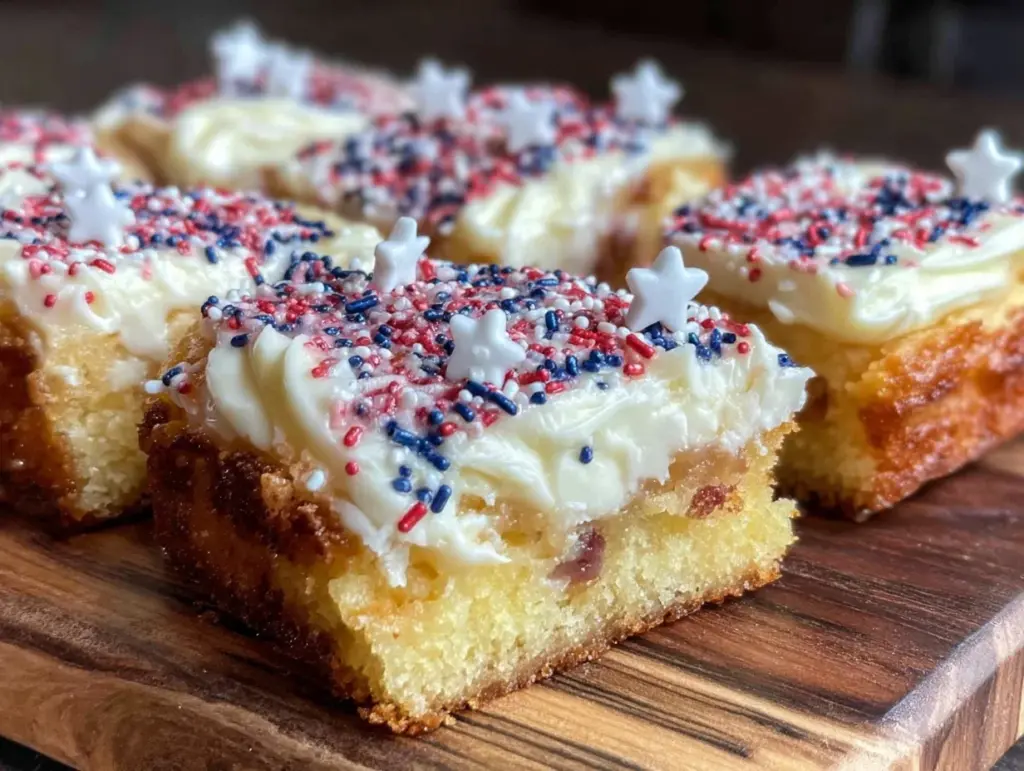 star-spangled sugar cookie bars - featured image