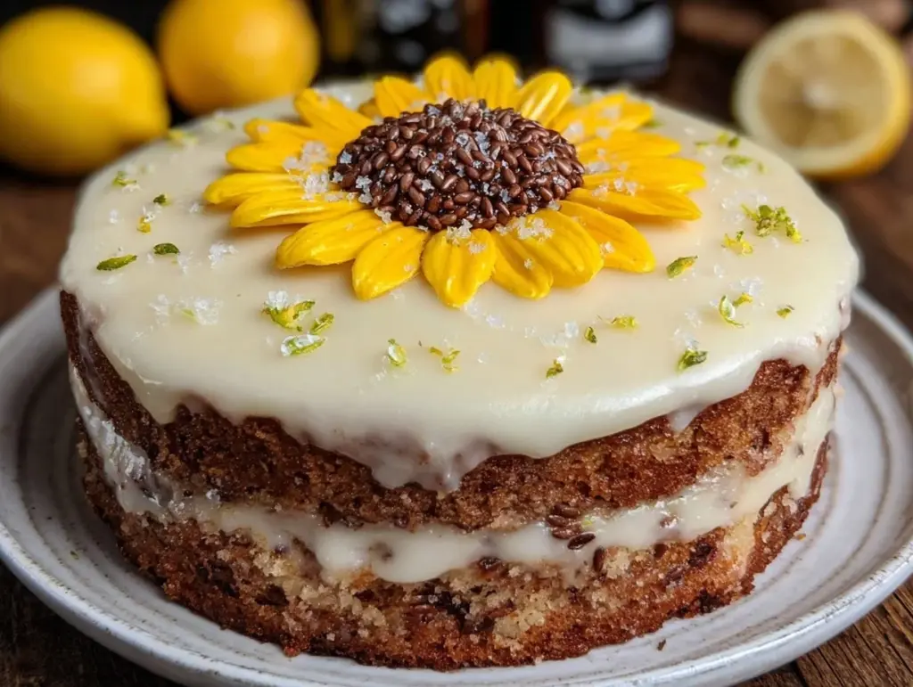 sunflower lemon cake - featured image