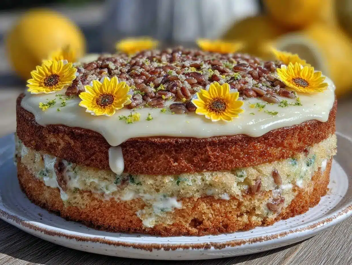 sunflower lemon cake preparation steps