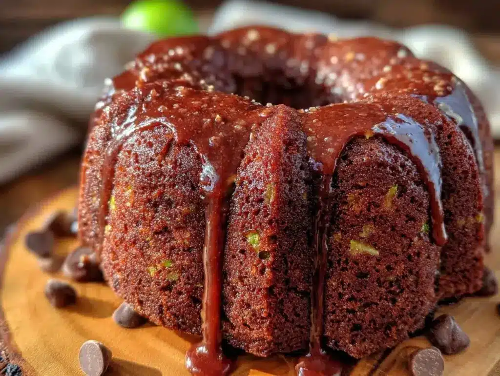 brown butter chocolate zucchini bundt cake - featured image