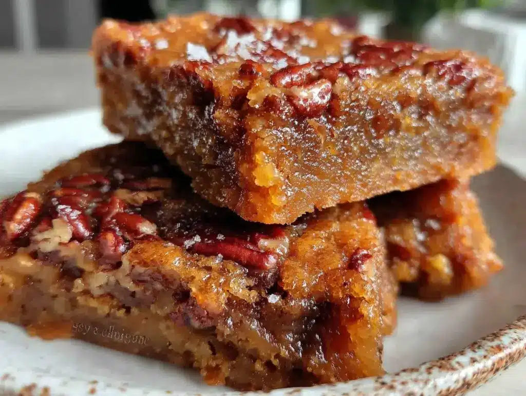 brown butter maple pecan blondies - featured image
