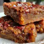 brown butter maple pecan blondies - featured image