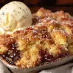 brown butter peach cobbler - featured image