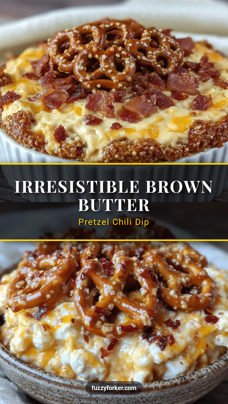 brown butter pretzel-topped chili cheese dip recipe