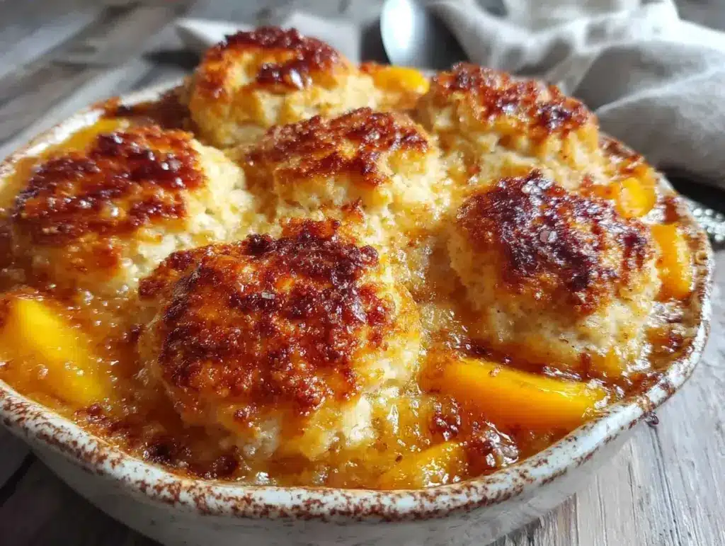 brown sugar peach cobbler - featured image