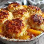 brown sugar peach cobbler - featured image