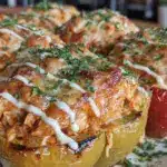 buffalo chicken stuffed bell peppers - featured image