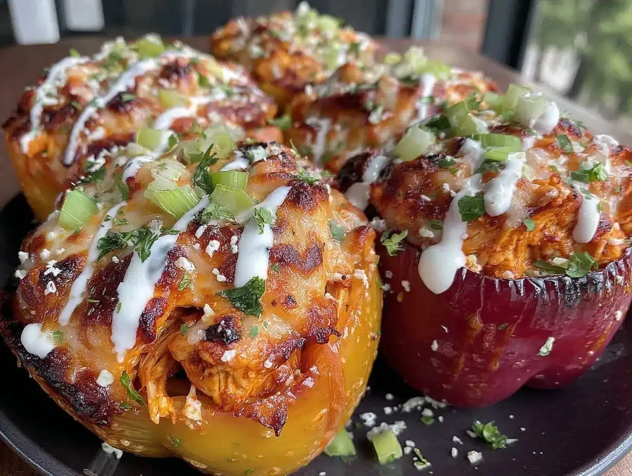 buffalo chicken stuffed bell peppers preparation steps