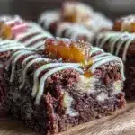 caramel apple mummy brownies - featured image