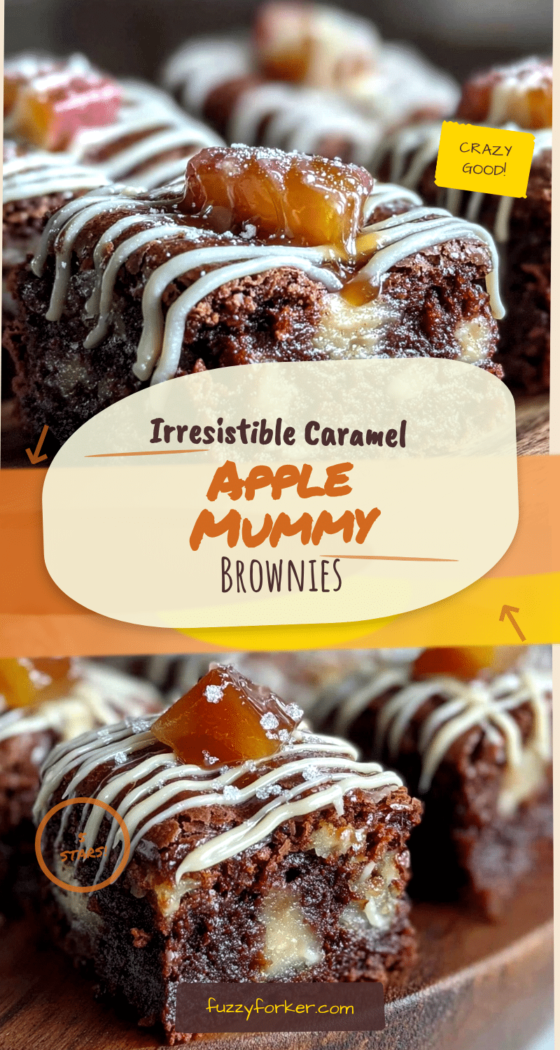 caramel apple mummy brownies recipe