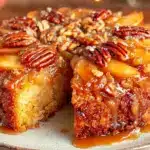 caramel apple upside-down cake - featured image