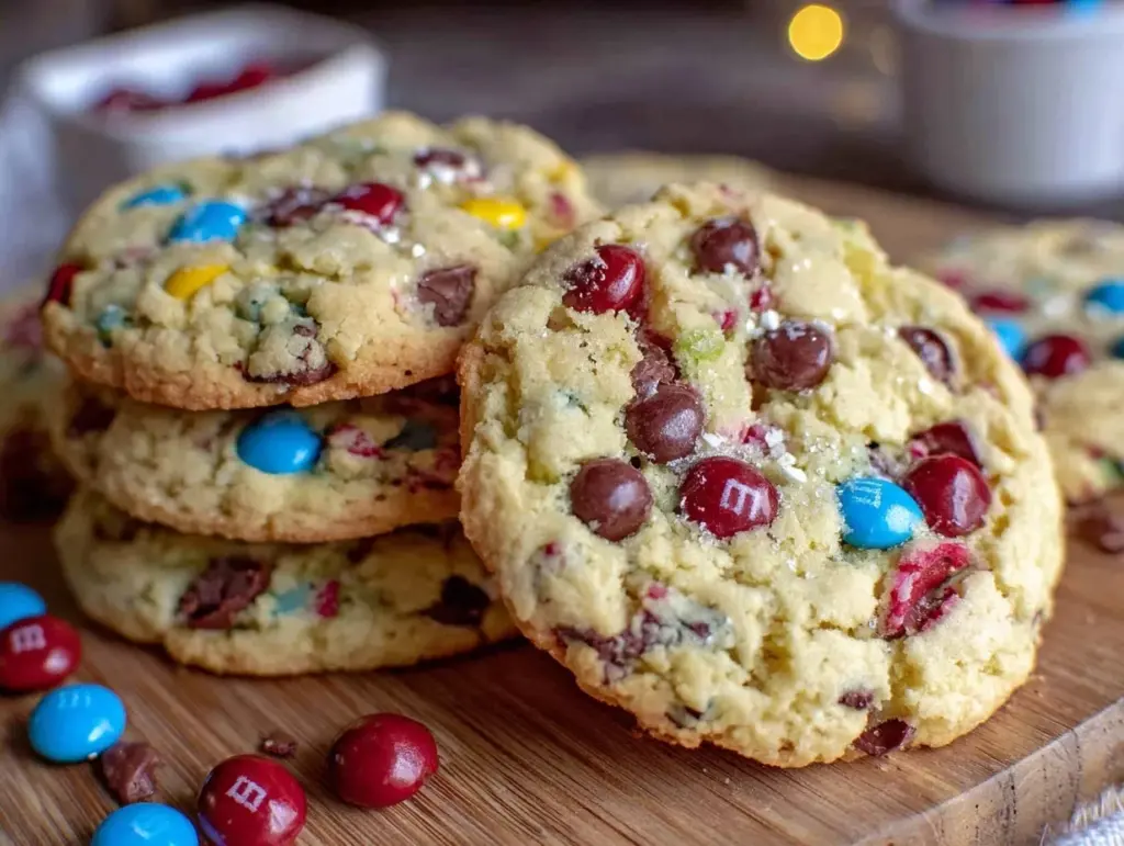 chewy M&M confetti sugar cookies - featured image