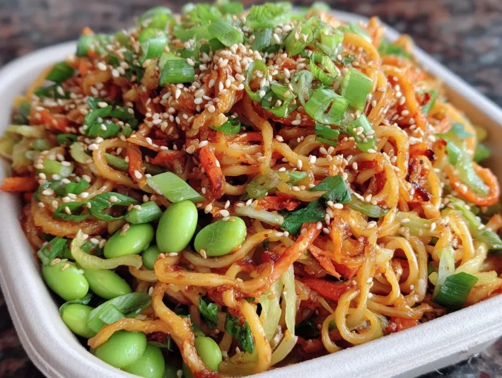 cold sesame noodle lunch box - featured image