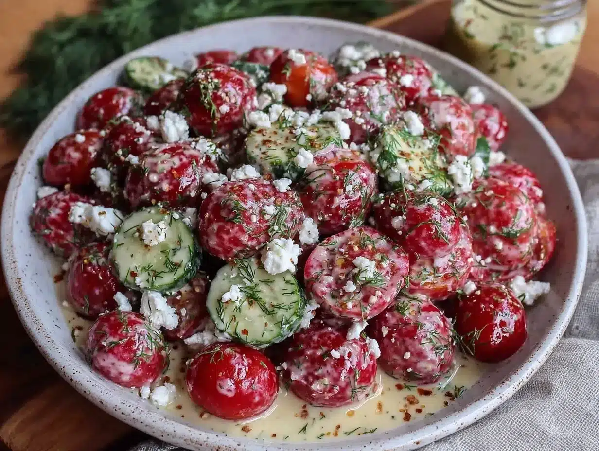creamy cucumber tomato salad preparation steps