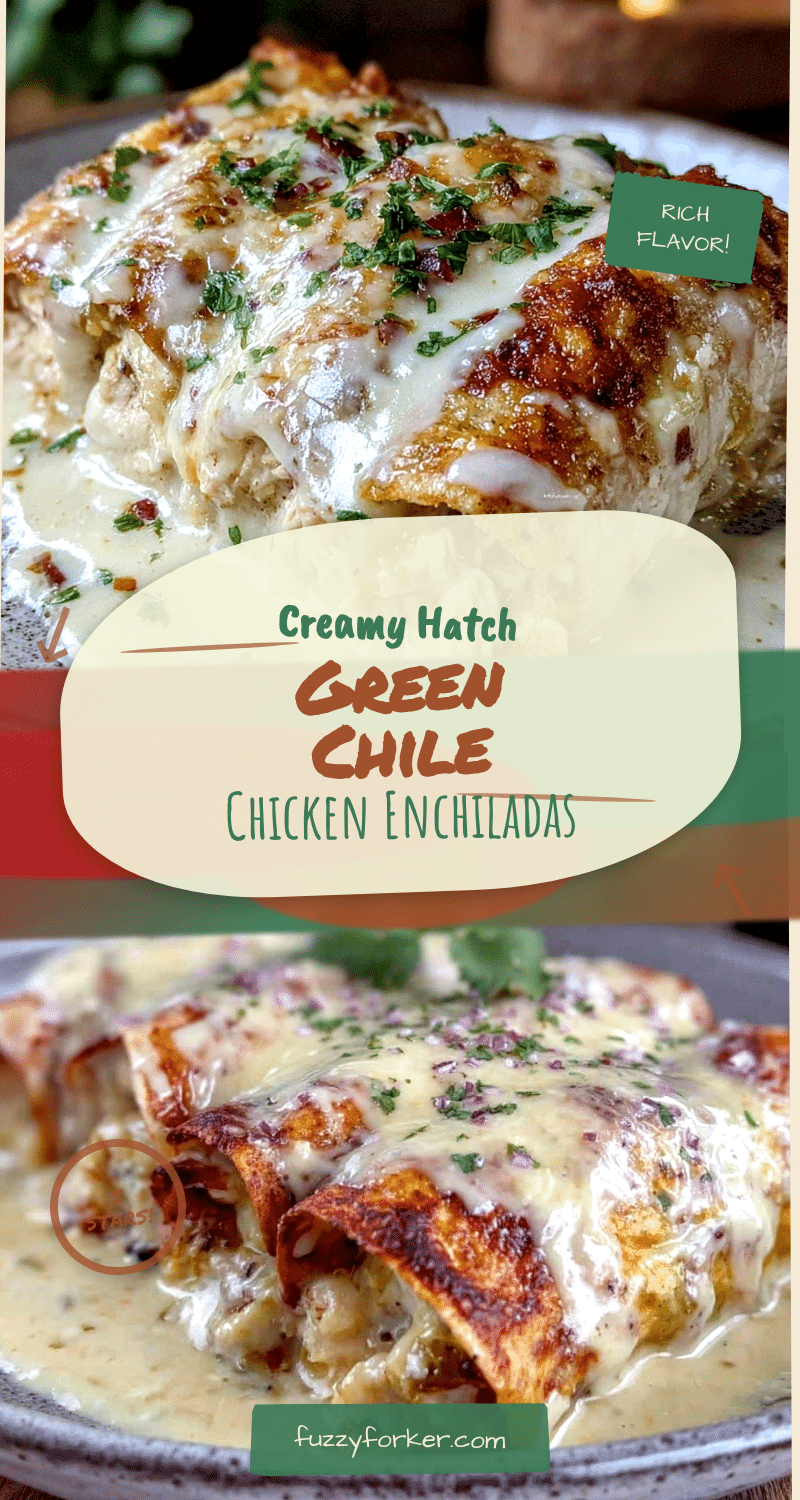 Creamy Hatch Green Chile Chicken Enchiladas recipe