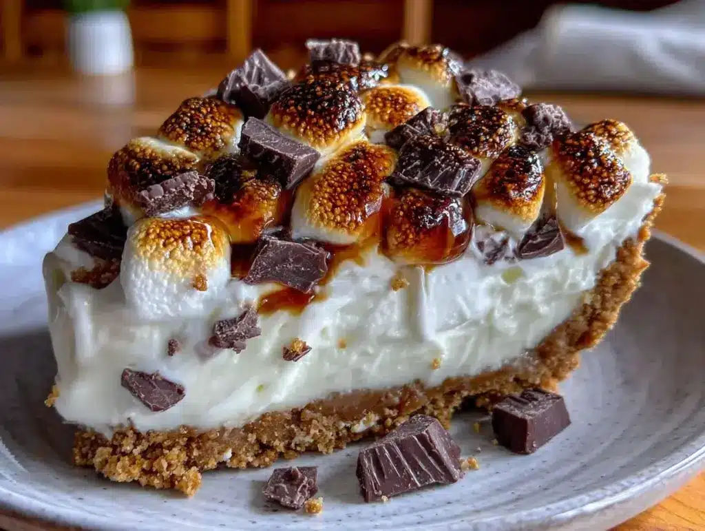 creamy no-bake s’mores cheesecake - featured image