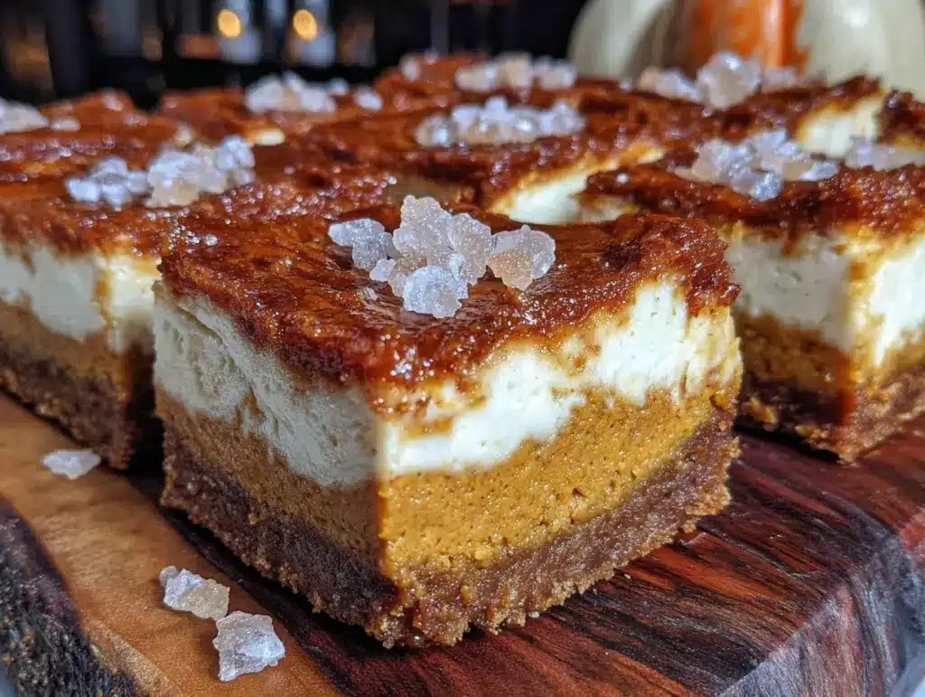 creamy pumpkin cheesecake bars - featured image