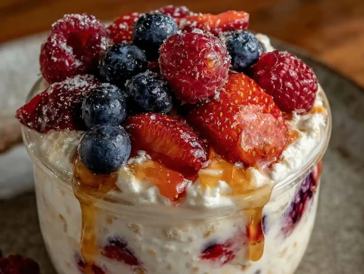creamy viral cottage cheese overnight oats - featured image