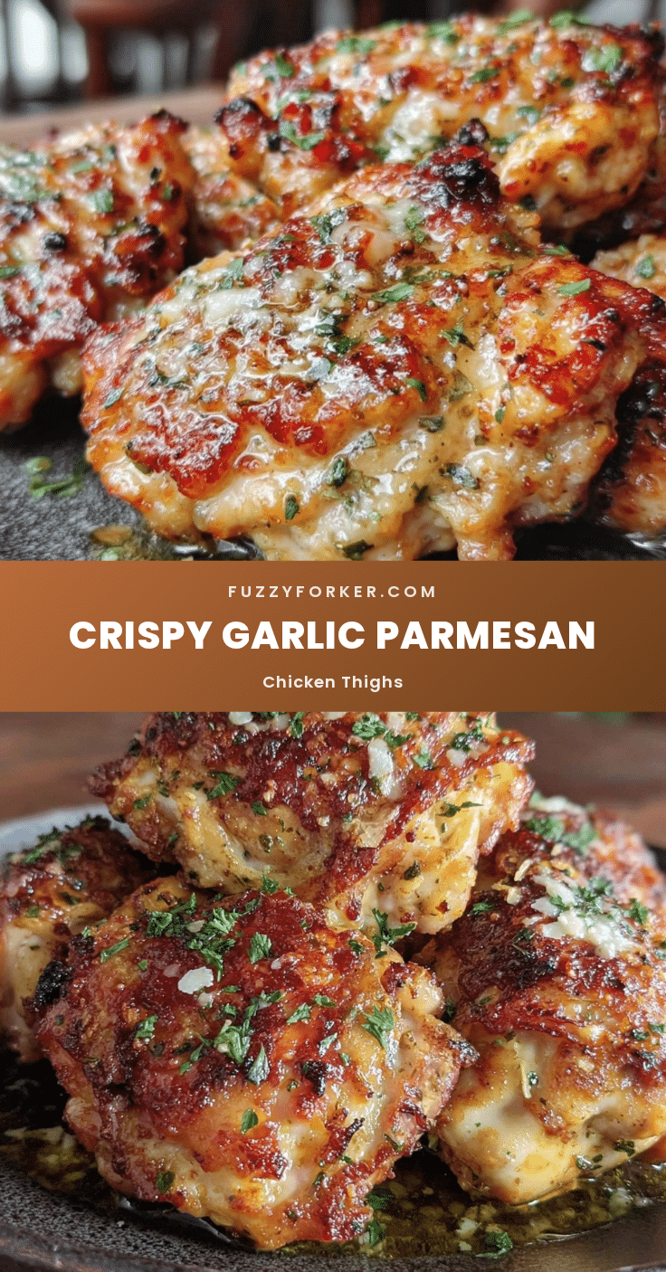 crispy baked garlic parmesan chicken thighs recipe