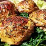 crispy baked tuscan chicken thighs - featured image
