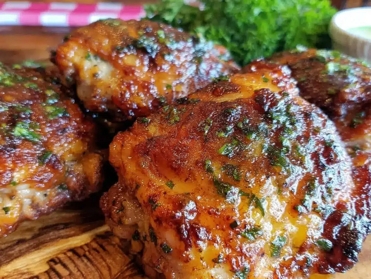 crispy garlic butter air fryer chicken thighs preparation steps