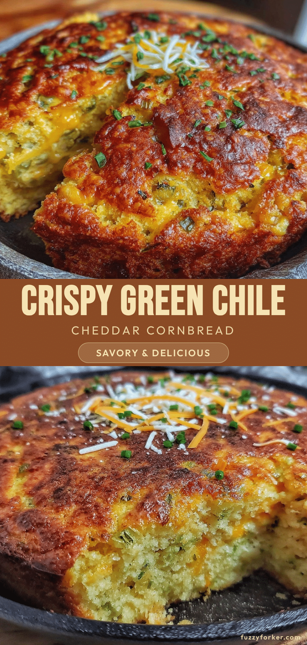 crispy green chile cheddar cornbread recipe