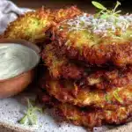 crispy parmesan zucchini fritters - featured image