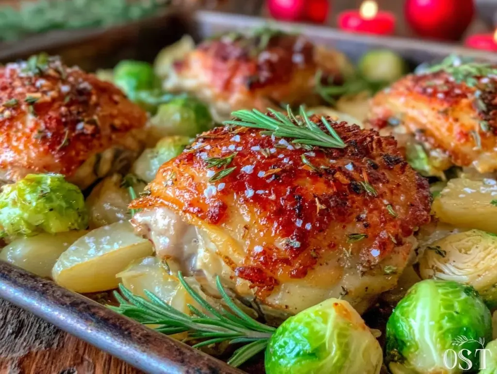 crispy sheet pan harvest chicken - featured image