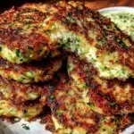 crispy zucchini fritters - featured image