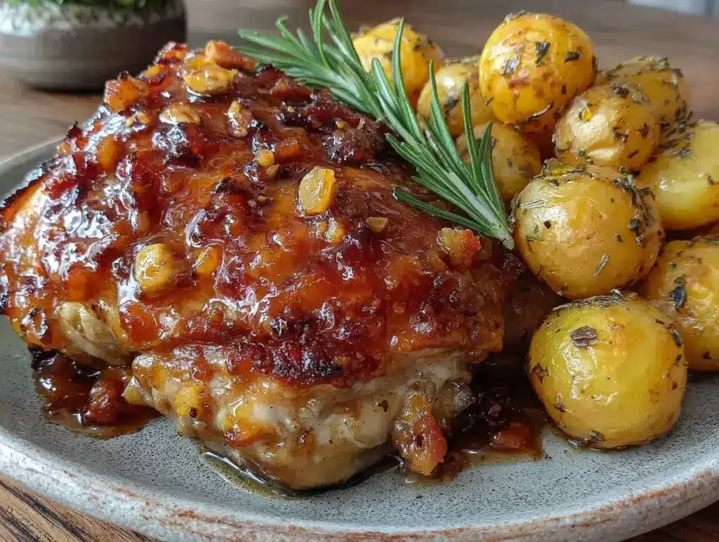 crockpot brown sugar garlic chicken thighs - featured image