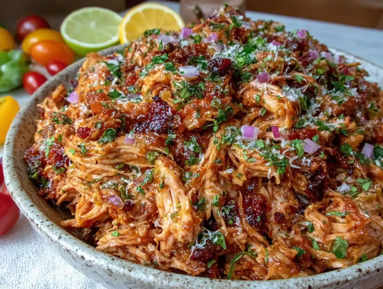 crockpot shredded chicken recipe preparation steps