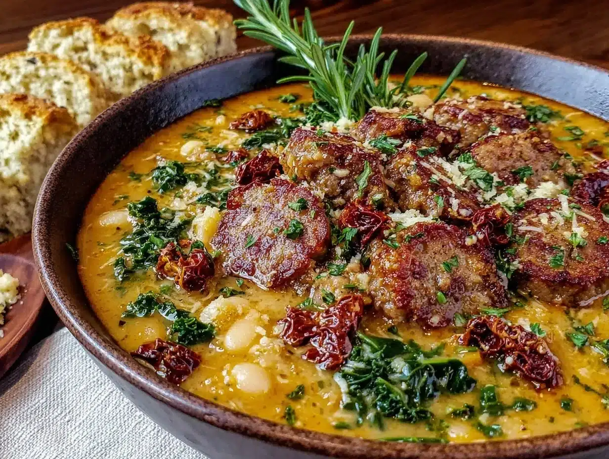 crockpot tuscan white bean and sausage soup preparation steps