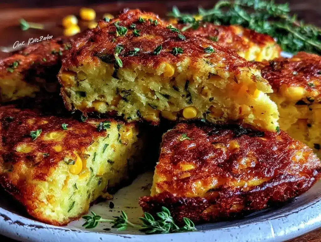 easy cheesy shredded zucchini and corn frittata - featured image