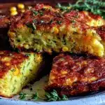 easy cheesy shredded zucchini and corn frittata - featured image
