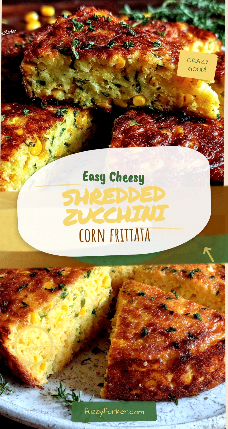 easy cheesy shredded zucchini and corn frittata recipe
