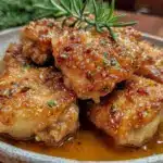 easy sticky honey garlic chicken thighs - featured image