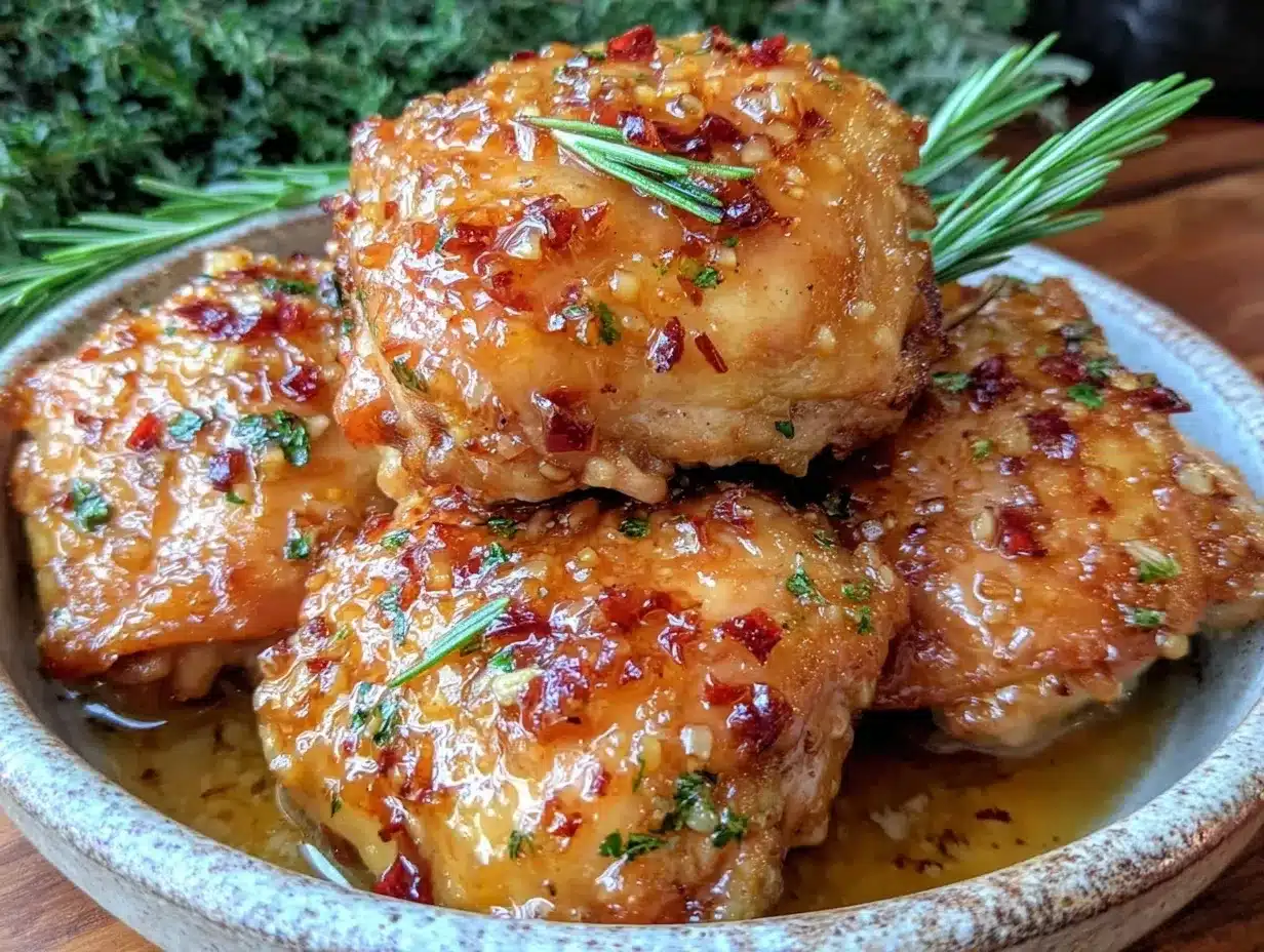 easy sticky honey garlic chicken thighs preparation steps