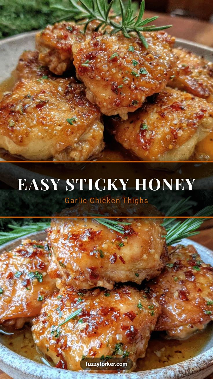 easy sticky honey garlic chicken thighs recipe