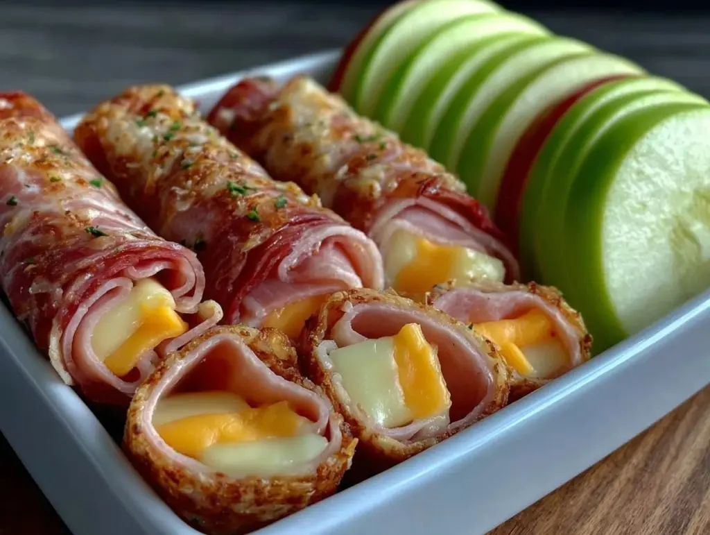 easy turkey cheese roll-up bento box lunch - featured image