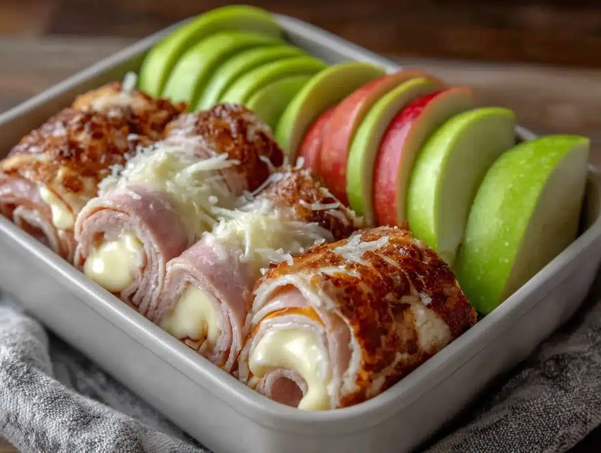 easy turkey cheese roll-up bento box lunch preparation steps
