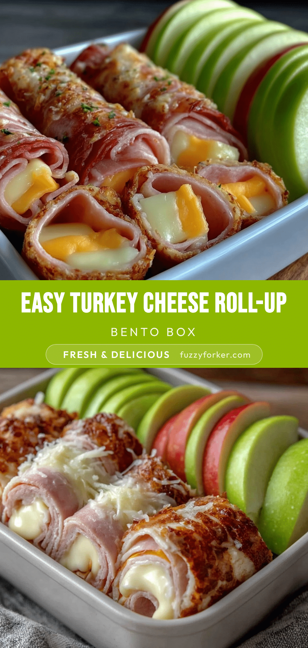 easy turkey cheese roll-up bento box lunch recipe
