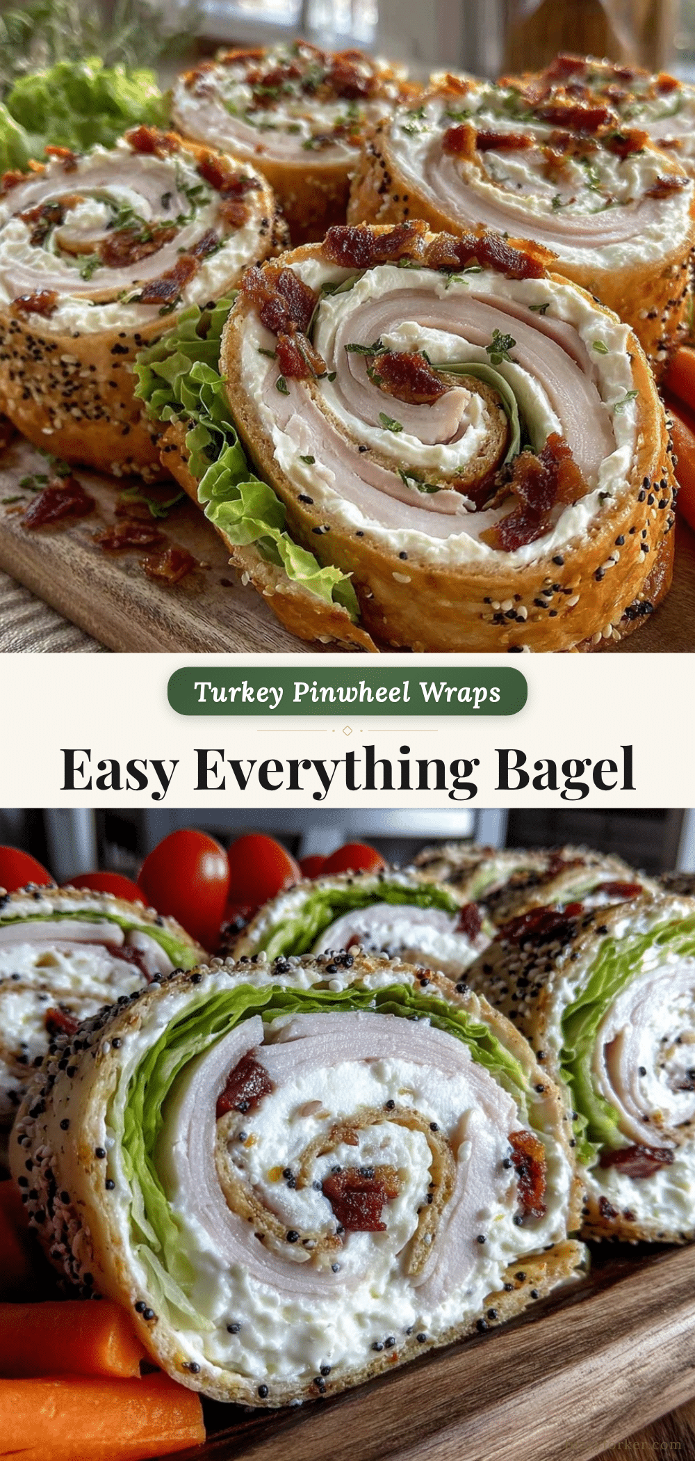 everything bagel cream cheese turkey pinwheel wraps recipe
