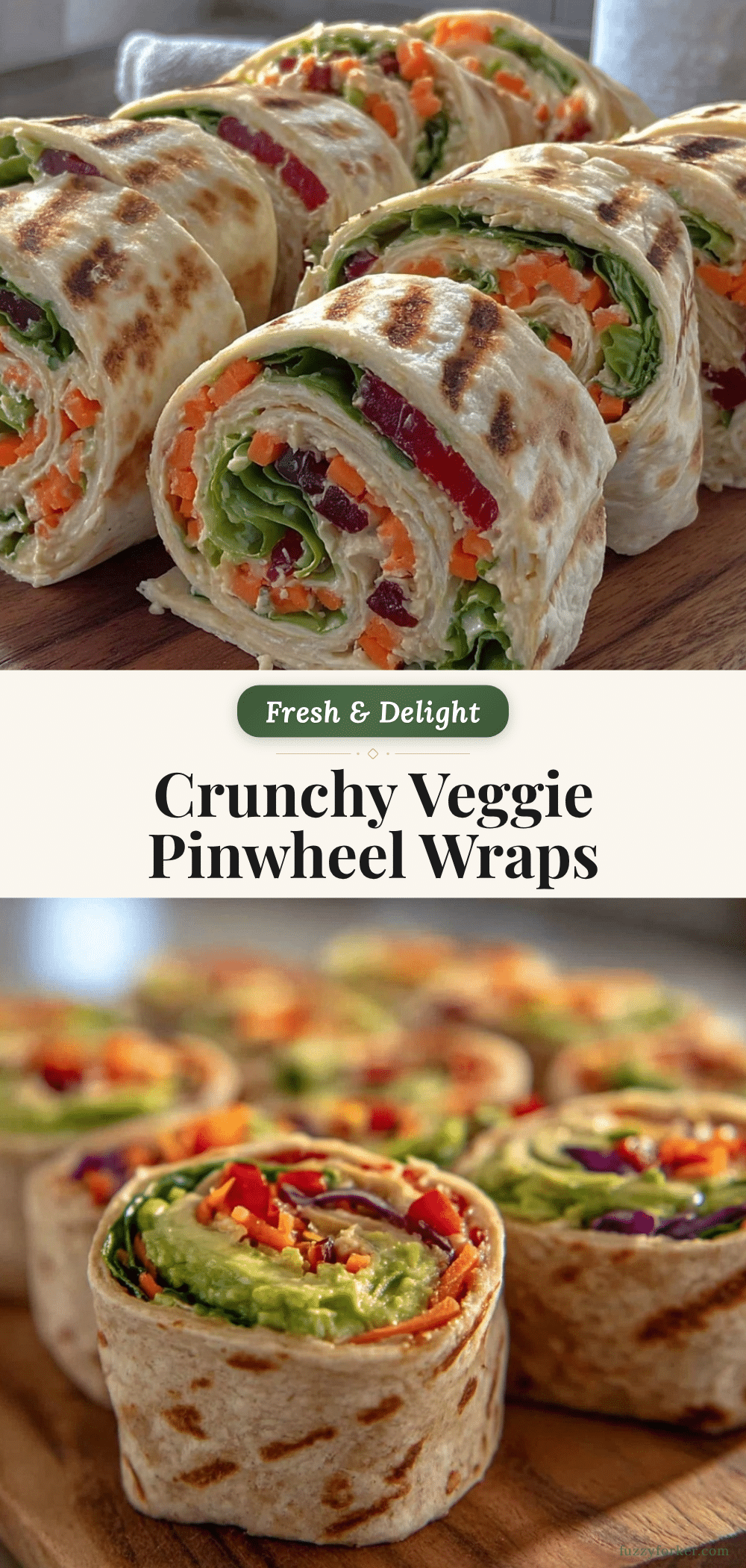 Fresh Crunchy Veggie Pinwheel Wraps recipe
