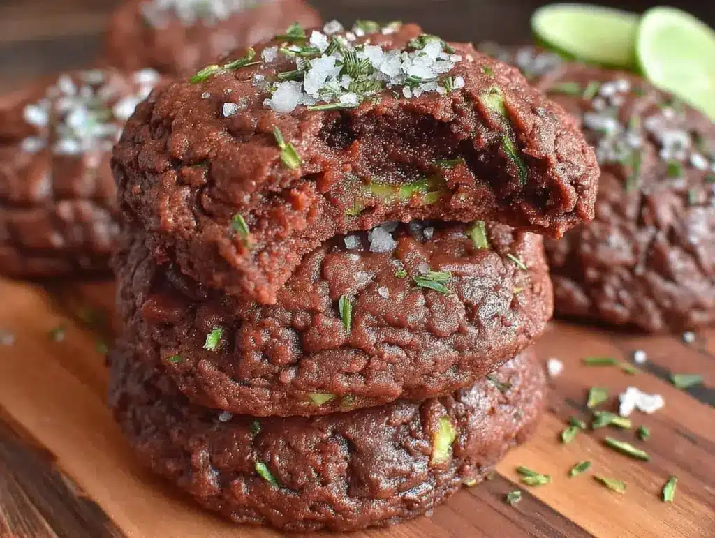 fudgy dark chocolate zucchini cookies - featured image