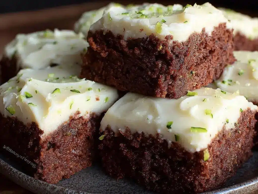 fudgy zucchini brownie bars - featured image