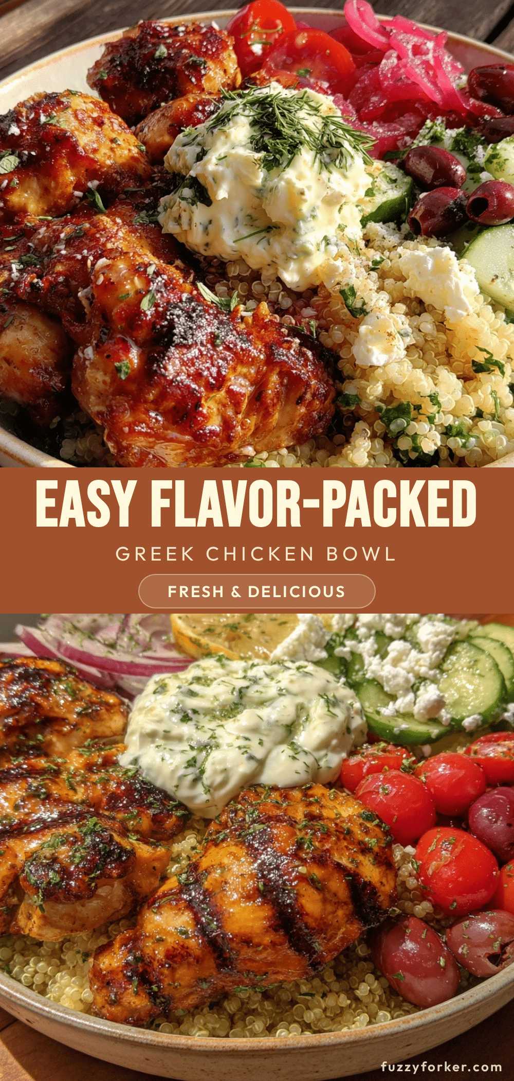 Greek chicken bowl meal prep recipe