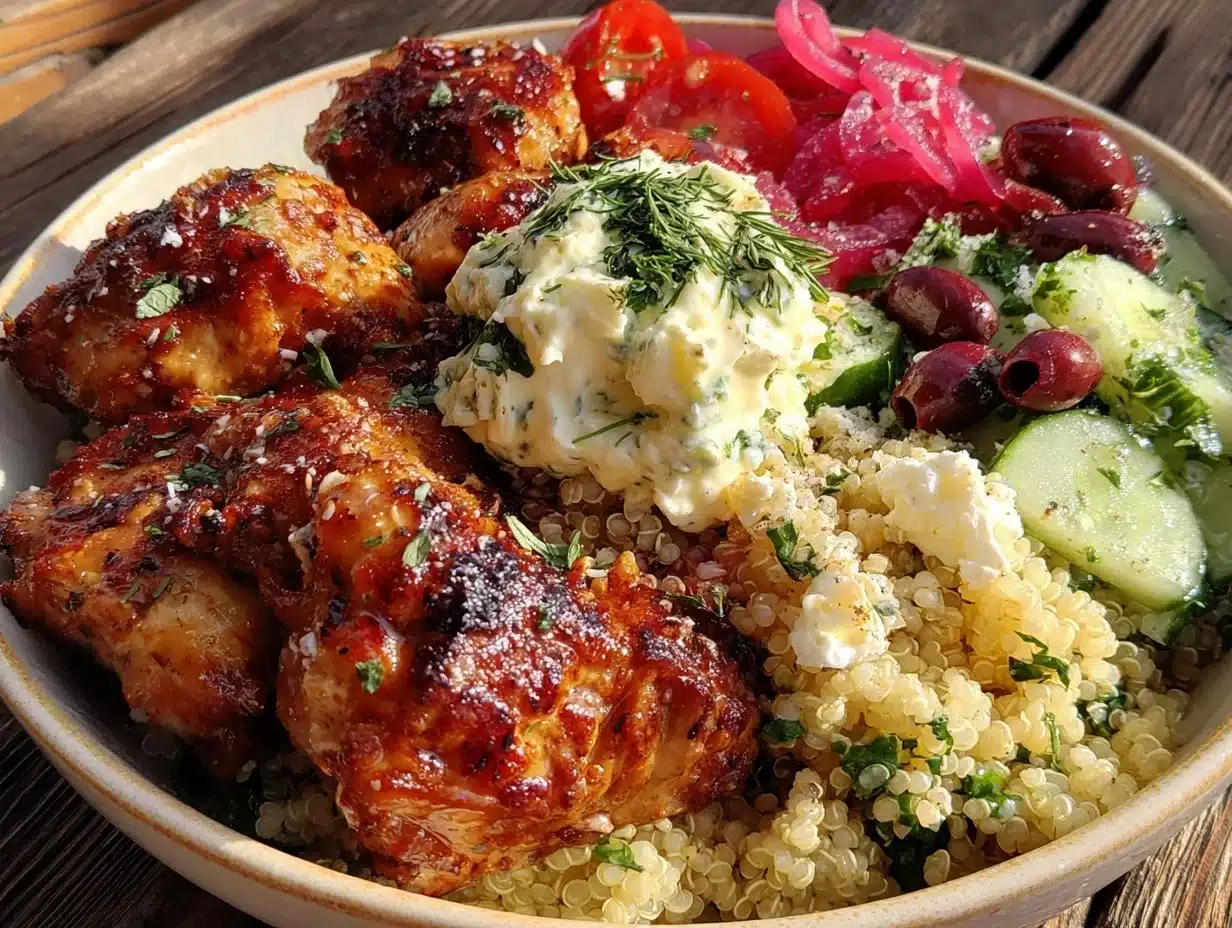 Greek chicken bowl meal prep - featured image