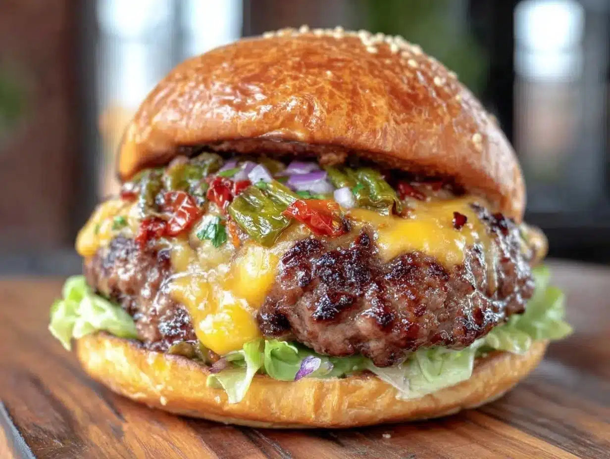 green hatch chile cheeseburger preparation steps